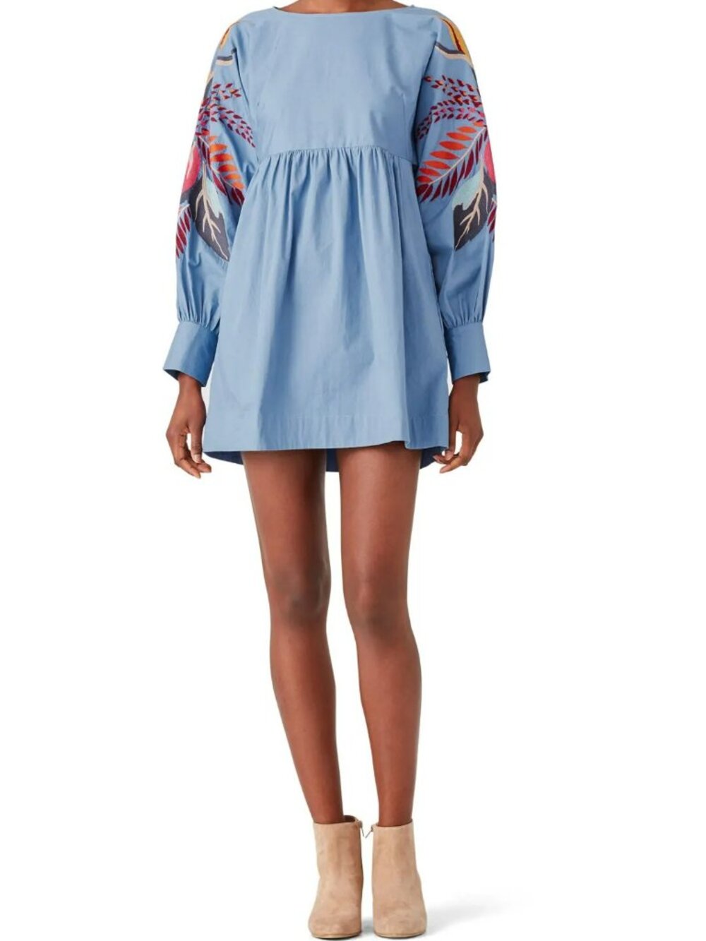 Mini Obsessions Mini Baby Doll Dress with embroidered Balloon / puff Sleeves